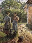 Camille Pissarro Woman in front of farmhouse china oil painting artist